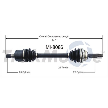 Surtrack Axle Cv Axle Shaft, Mi-8086 MI-8086